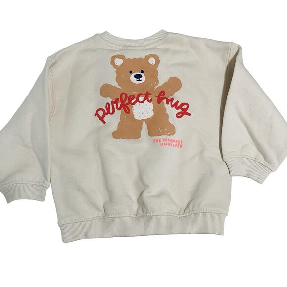 Zara Girls 1.5 Or 18 Month The Biggest Hug Graphic Crewneck Sweatshirt New - Picture 1 of 4